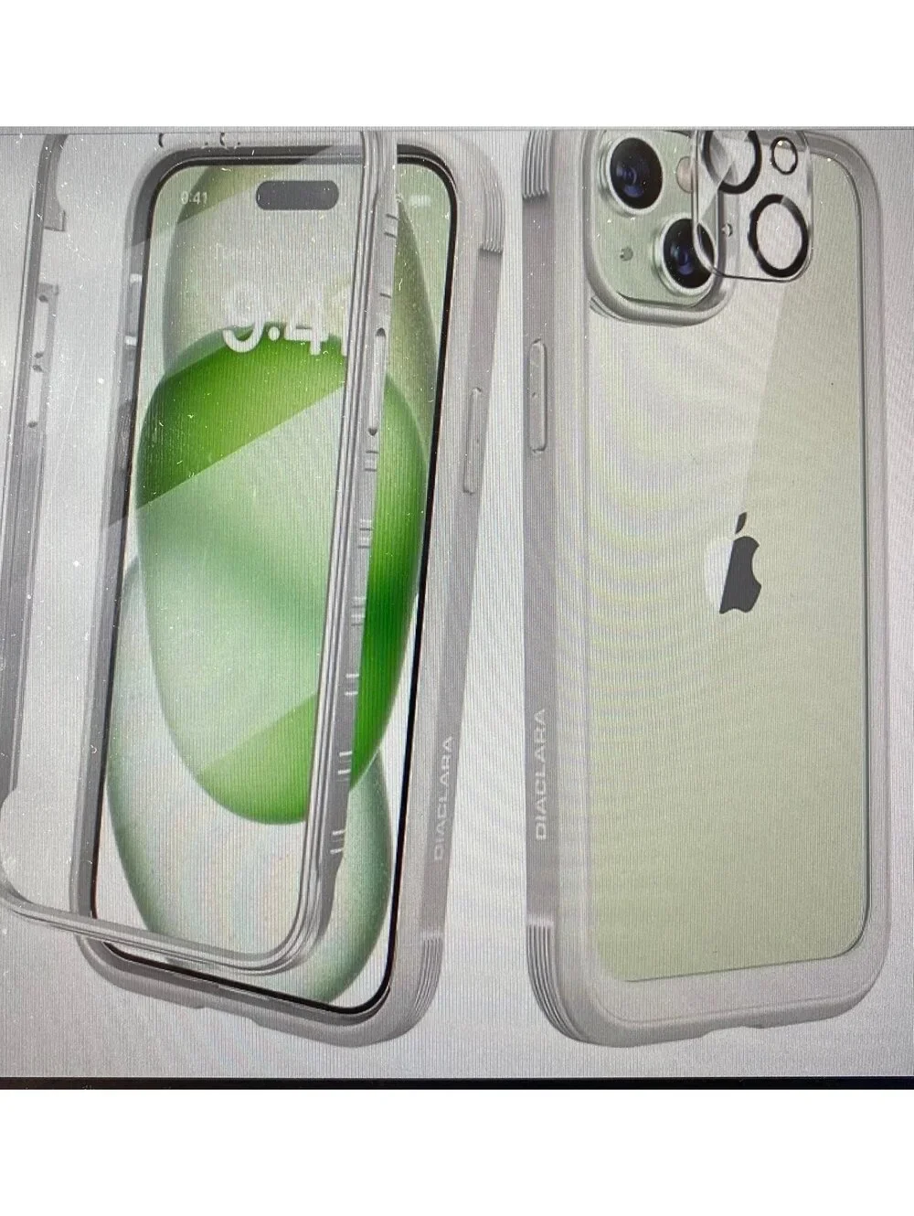 Diaclara Case for iPhone 15 White/Clear
